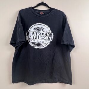 Harley-Davidson Black White Factory Custom Motorcycle T-Shirt Florence SC 2XL